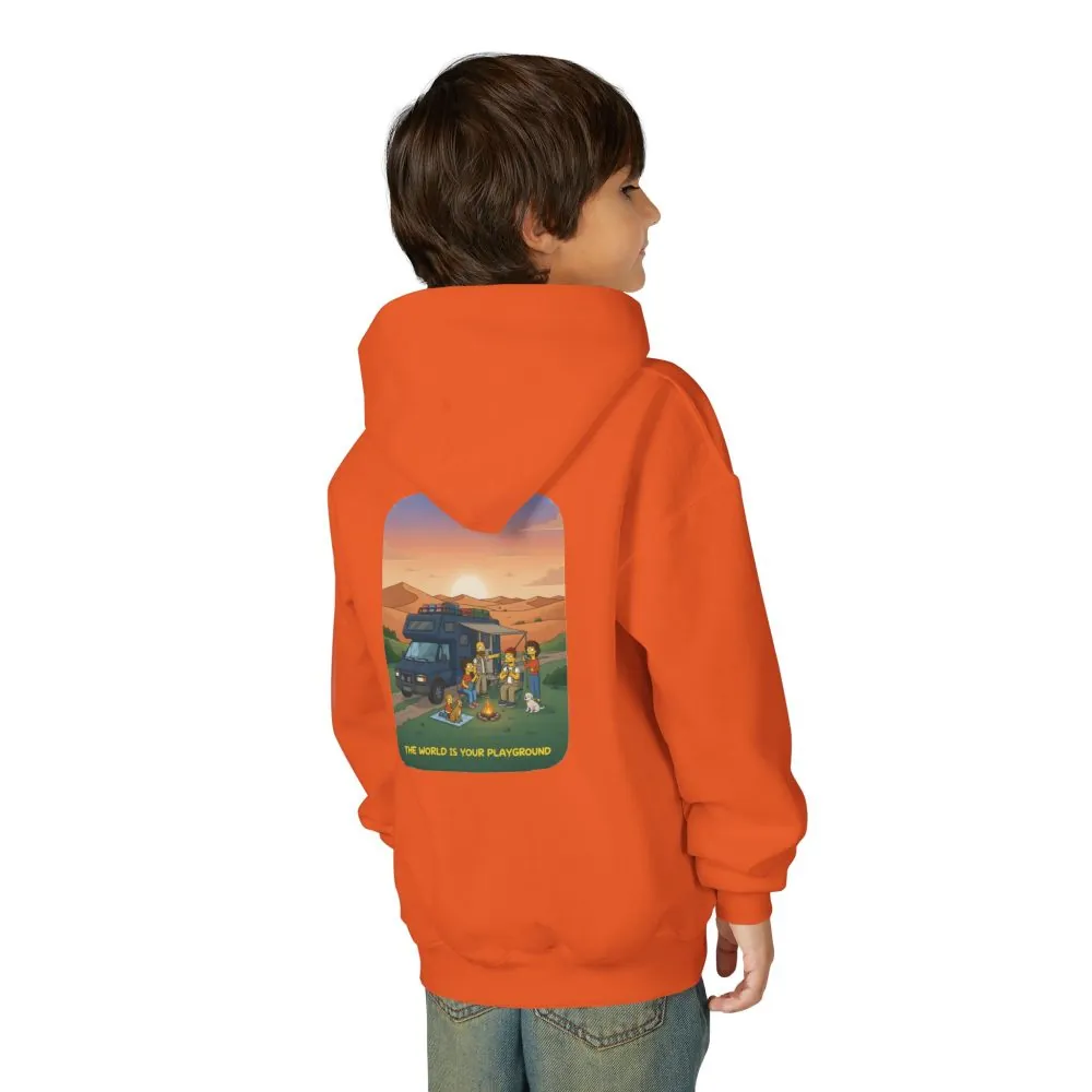 3213678642628121592_2048.jpeg Youth Hoodie(Gildan) – "The World Is Your playground" (Design Sitcom-Line)