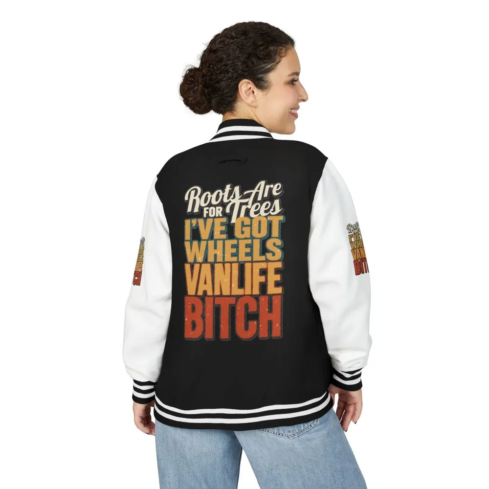 Unisex Heavyweight Letterman Jacket — "Roots Are For Trees" Design F**K-Line