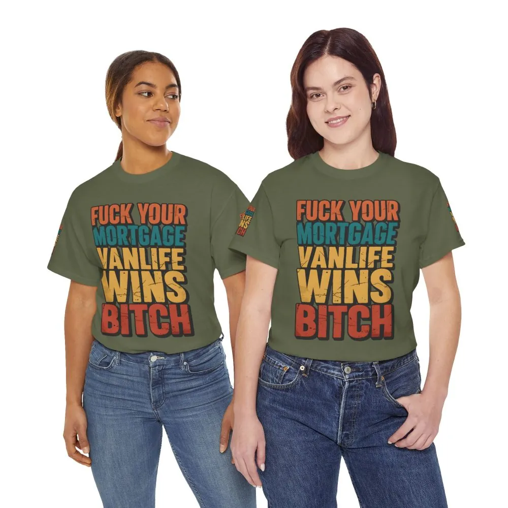 Unisex Heavy Cotton Tee — "Fuck Your Mortgage" Design F**K-Line