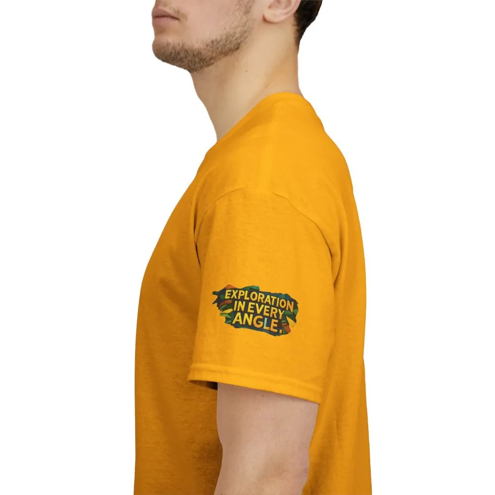 Unisex Heavy Cotton Tee — "Exploration In Every Angle" Design Cubic-Line