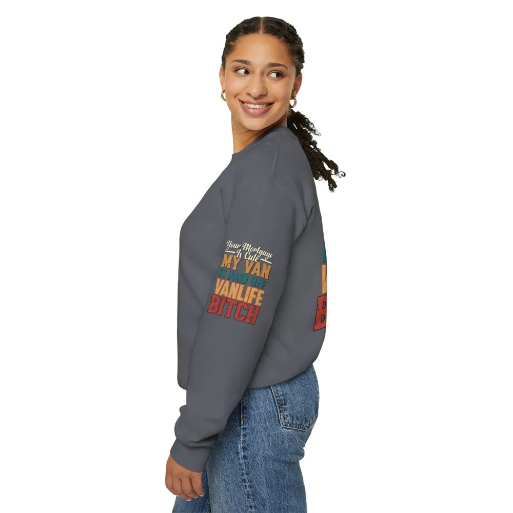 Unisex Heavy Blend™ Crewneck Sweatshirt — "Your Mortgage Is Cute" Design F**K-Line
