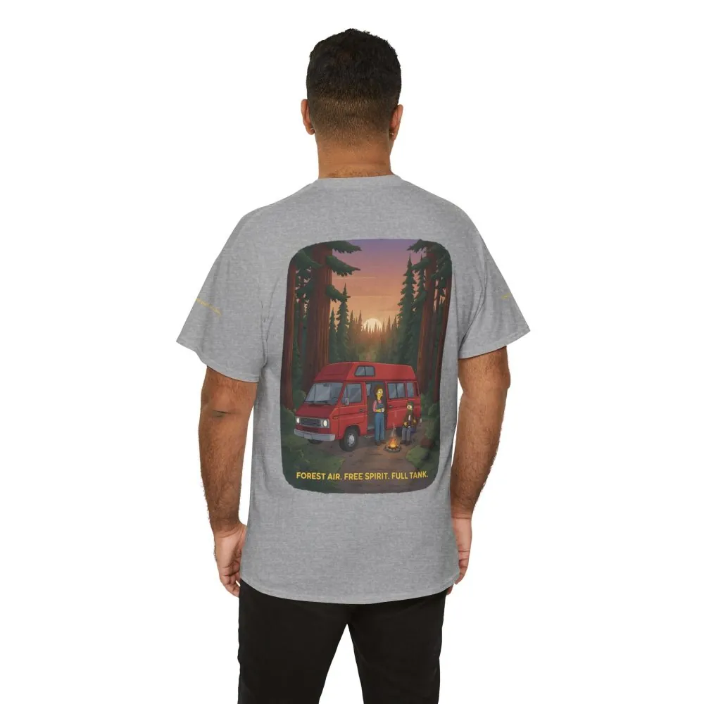 3256416349134221180_2048.jpeg Unisex Heavy Cotton Tee — "Forest Air Free Spirit Full Tank" Design Sitcom-Line