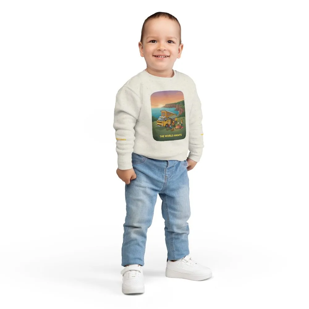 Toddler Sweatshirt - "The World Awaits" (Design Sitcom-Line)