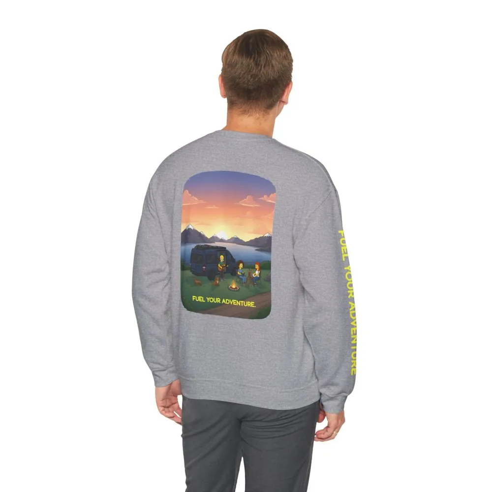 Unisex Heavy Blend™ Crewneck Sweatshirt — "Fuel Your Adventure" Design Sitcom-Line