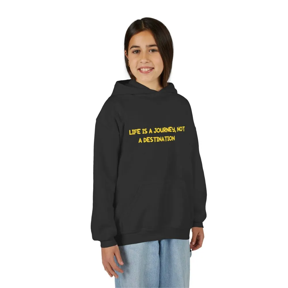 Youth Hoodie(Gildan) – "Life Is A Journey-Not A Destination" (Design Sitcom-Line)