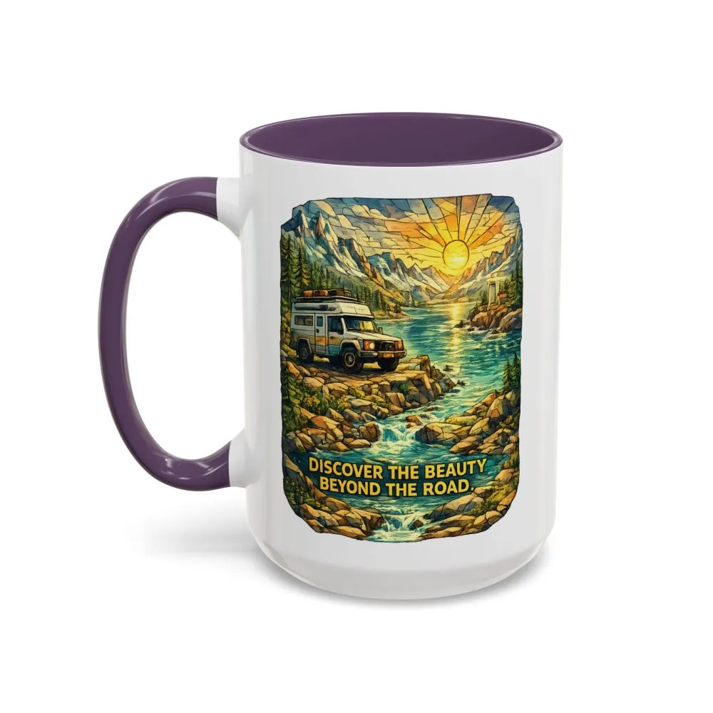 3299179236995688120_2048.jpeg Accent Coffee Mug (11, 15oz) — "Discover The Bieuty Beyond The Road" Design Cubic-Line