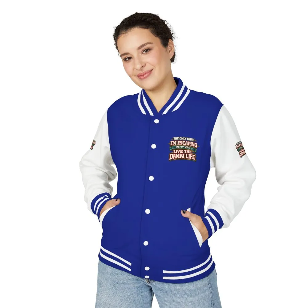 Unisex Heavyweight Letterman Jacket — "The Only Thing I´m Escaping" Design F**K-Line
