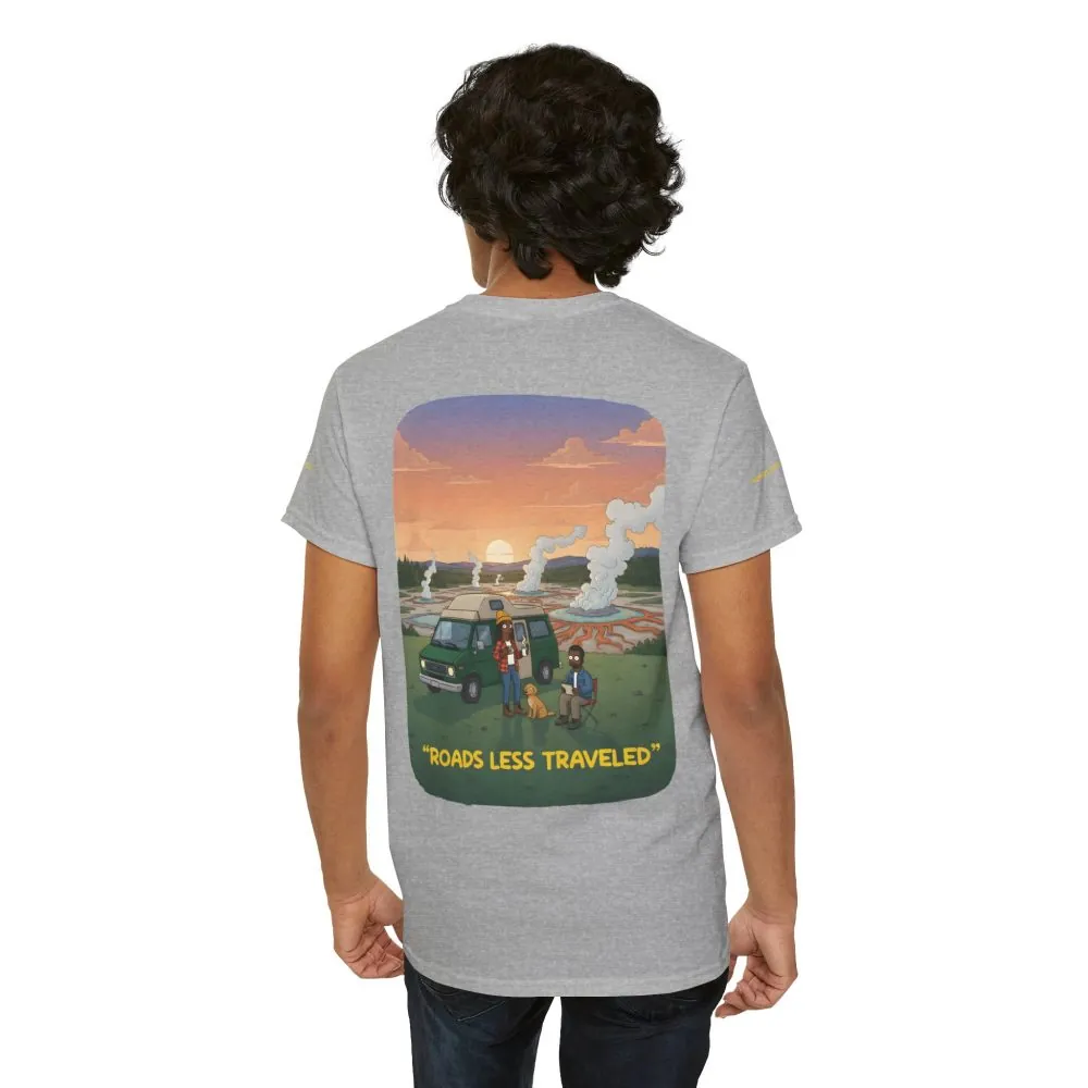 Unisex Heavy Cotton Tee — "Roads Less Traveled" Design Sitcom-Line