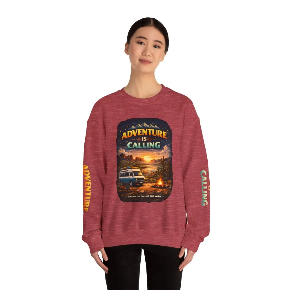 3368625644450304542_2048.jpeg Unisex Heavy Blend™ Crewneck Sweatshirt — "Adventure Is Calling" Design Scenic-Line