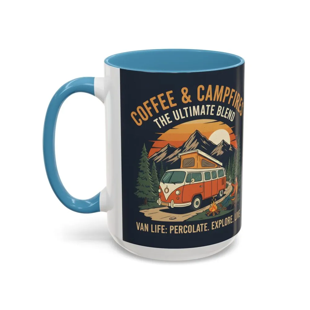 Accent Coffee Mug (11, 15oz) — "Coffee and campfires"