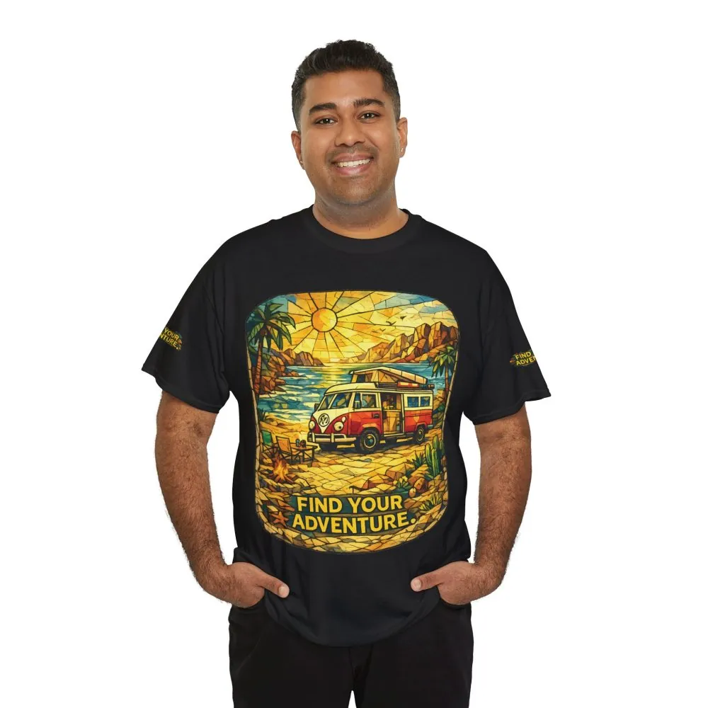 3388487318040763868_2048.jpeg Unisex Heavy Cotton Tee — "Find Your Adventure" Design Cubic-Line