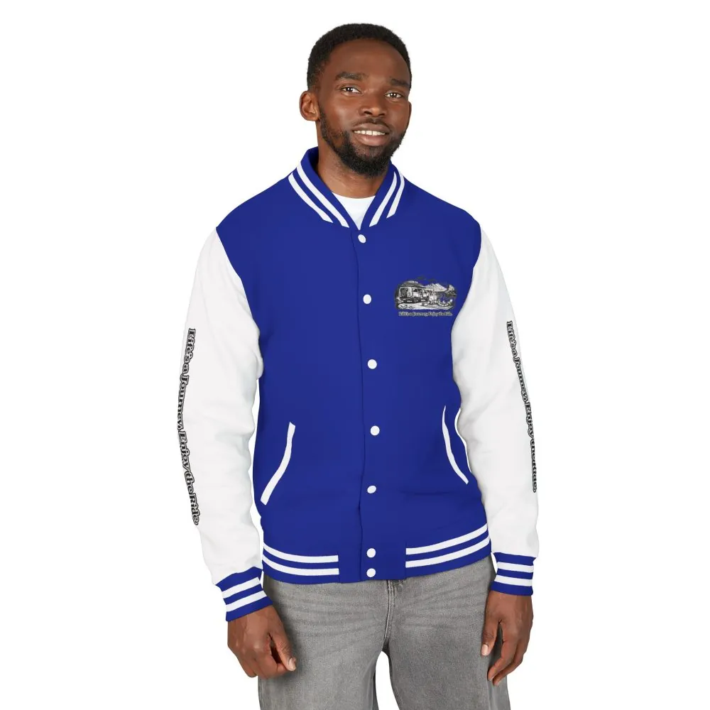 Unisex Heavyweight Letterman Jacket — "Lifes A Journey,Enjoy The Ride" Travel Varsity Coat