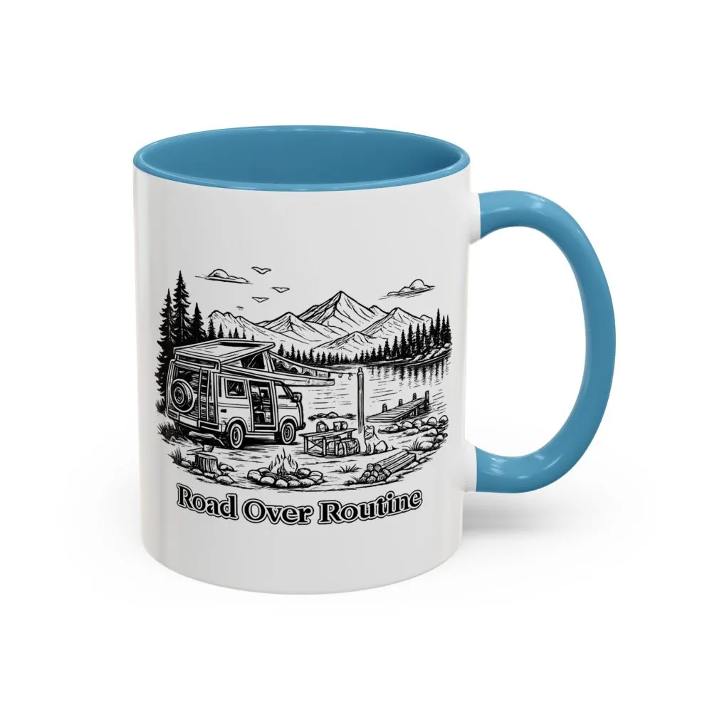 3404703712839105382_2048.jpeg Accent Coffee Mug (11, 15oz) — "Road Over Routine" Design Minimal-Line