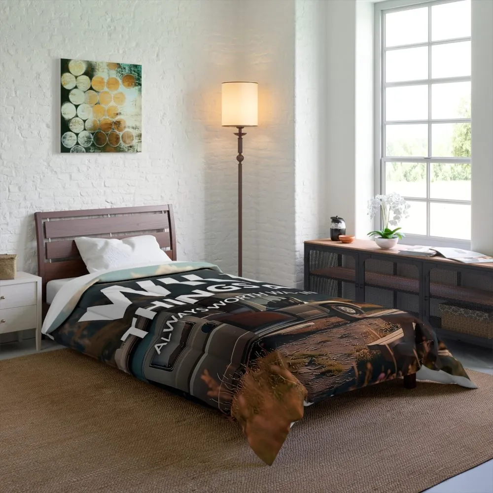 Comforter — "Wild Things Are Always Worth Waiting For" Adventure Travel Bedding