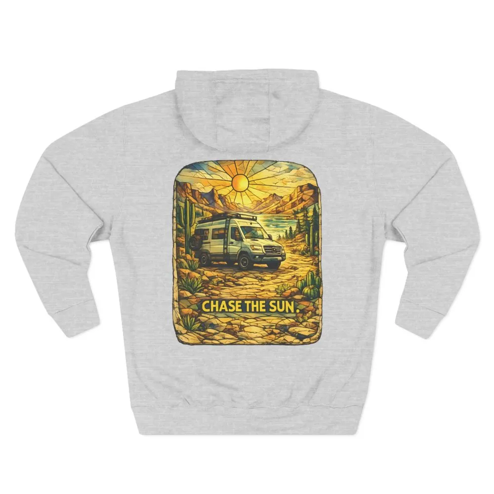 3414765295219711503_2048.jpeg Three-Panel Fleece Hoodie - "Chase The Sun" Design Cubic-Line