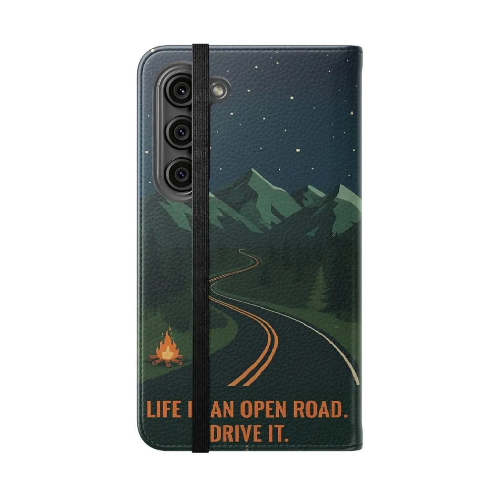 341612395008593786_2048.jpeg Flip Phone Case — "Roam More Worry Less - Life Is An Open Road" Phone Wallet