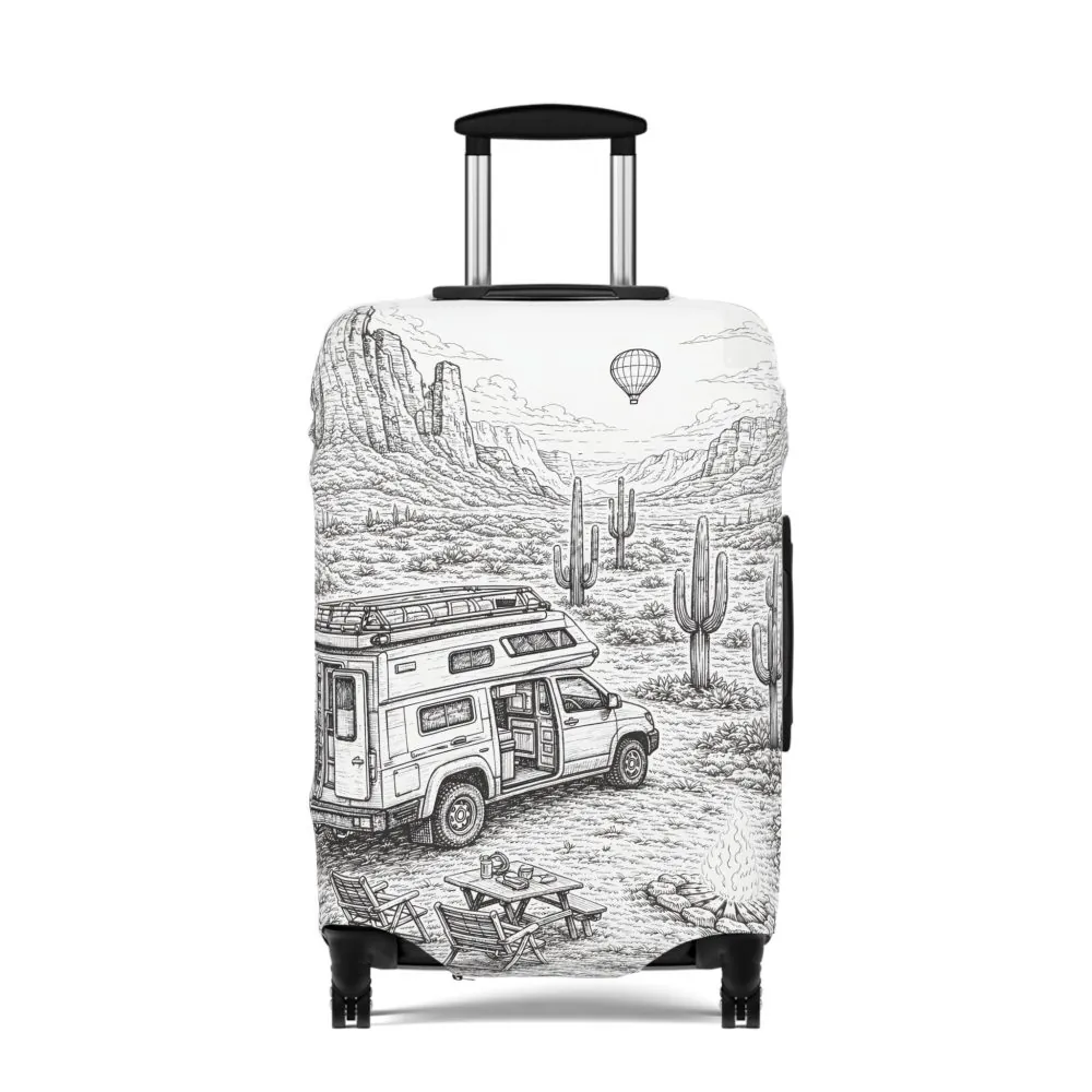 3421509414963578338_2048.jpeg Luggage Cover — Adventure Camper Sketch Travel Suitcase