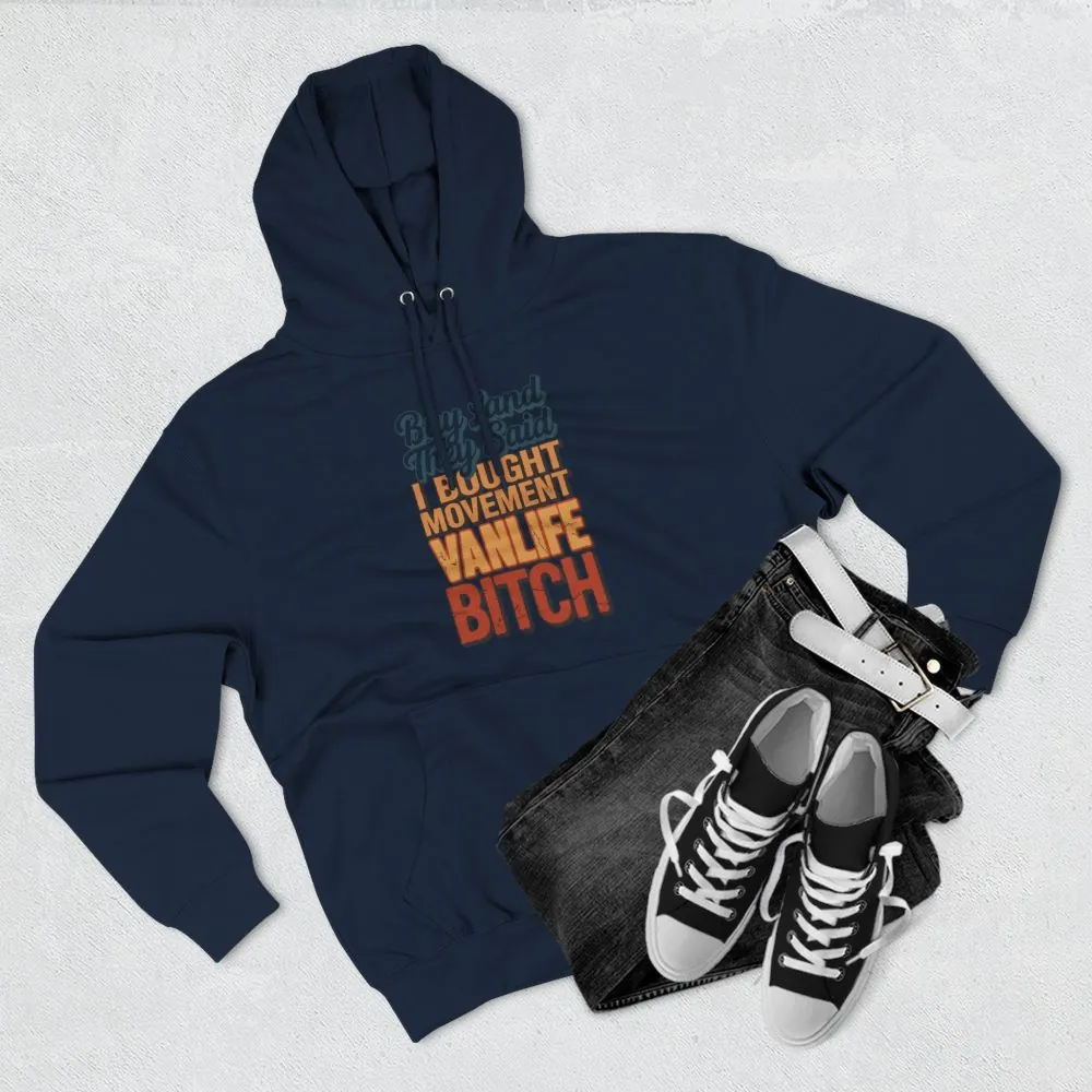 Three-Panel Fleece Hoodie - "Buy Land They Said" Design F**K-Line