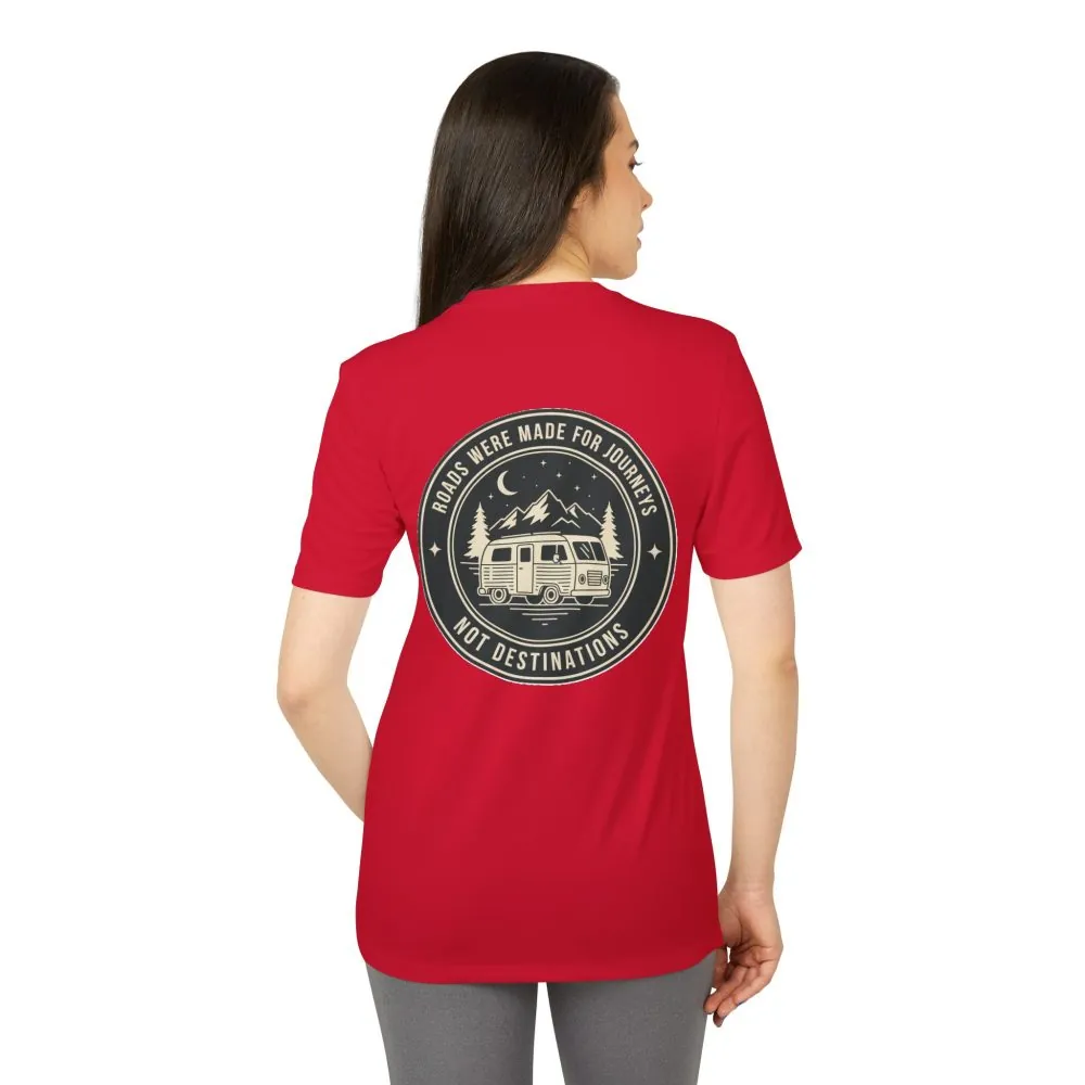 T-Shirt(Adidas) — 'ROAD WHERE MADE FOR JOURNEYS-NOT DESTINATIONS' (Only Back printed) Brand Adidas