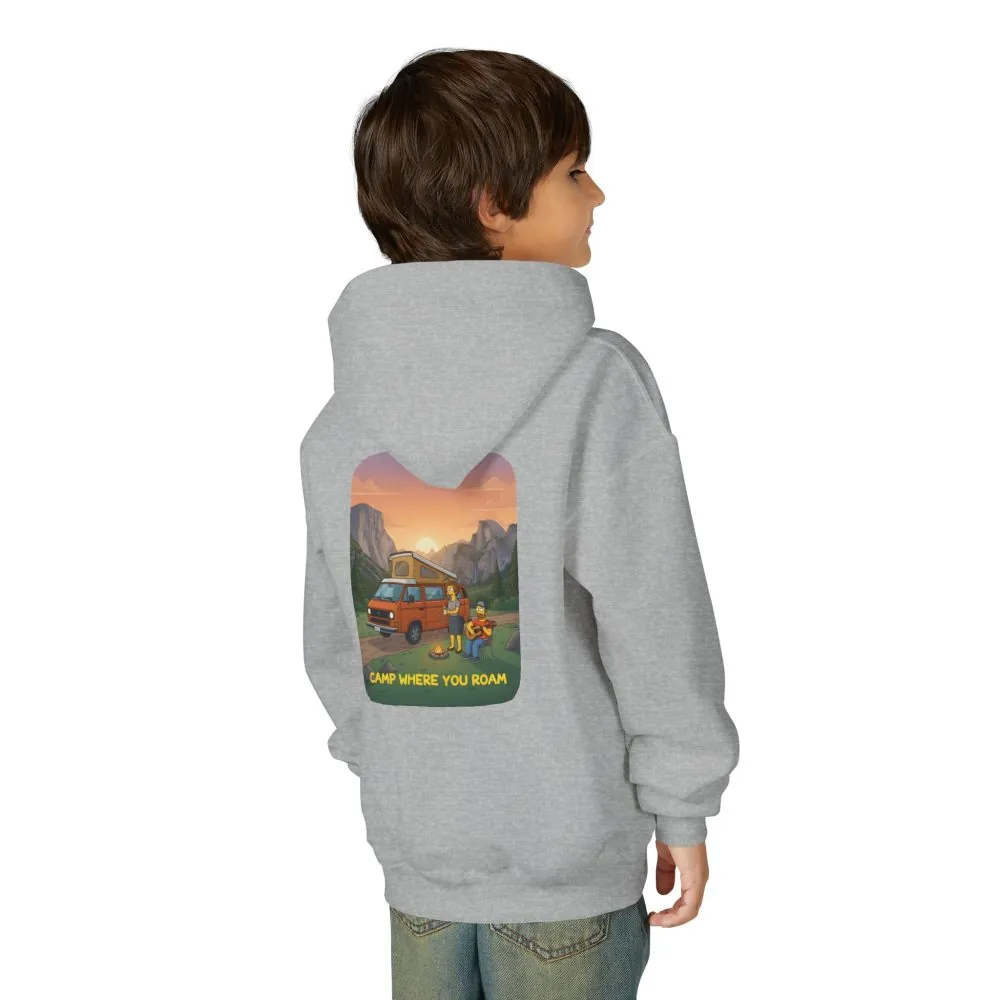 Youth Hoodie(Gildan) – "Camp Where You Roam" (Design Sitcom-Line)