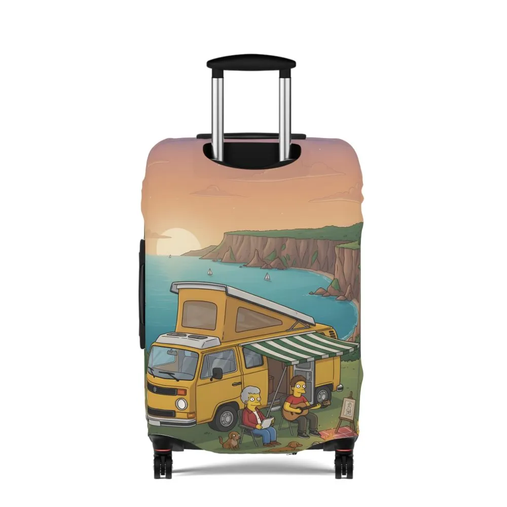 Luggage Cover — Adventure Camper Sketch Travel Suitcase(Design Sitcom-Line)