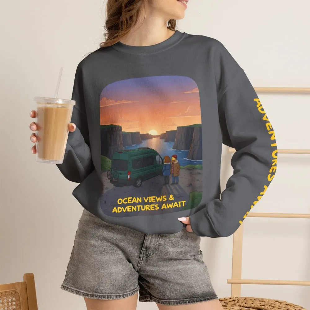 3451882829114584340_2048.jpeg Unisex Heavy Blend™ Crewneck Sweatshirt — "Ocean Views-Adventures Awaits" Design Sitcom-Line
