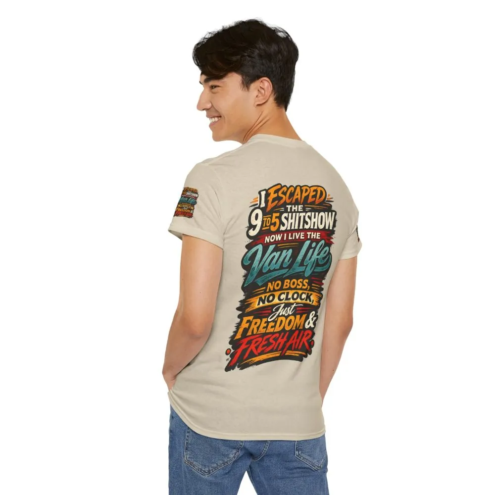 3454177147409313171_2048.jpeg Unisex Heavy Cotton Tee — "I Escaped The 9 To 5" Design F**K-Line