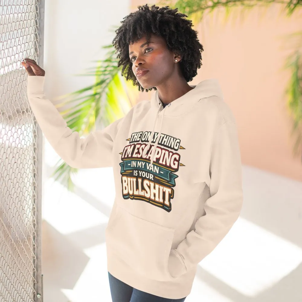 Three-Panel Fleece Hoodie - "The Only Thing I´m Escaping" Design F**K-Line