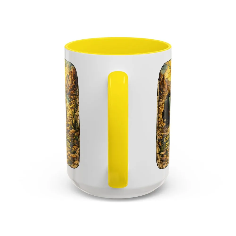 3468723698080290563_2048.jpeg Accent Coffee Mug (11, 15oz) — "Choose The Road Less Traveled" Design Cubic-Line