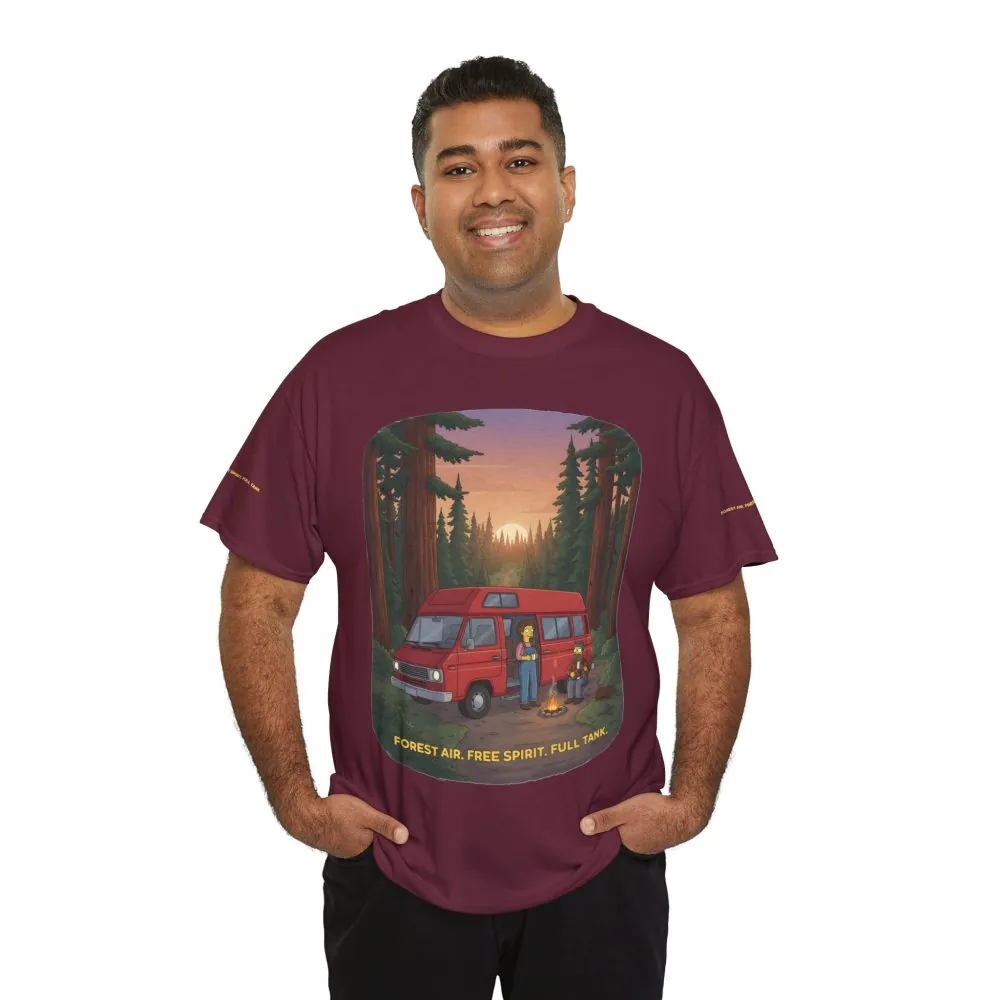 3470332806361665470_2048.jpeg Unisex Heavy Cotton Tee — "Forest Air Free Spirit Full Tank" Design Sitcom-Line