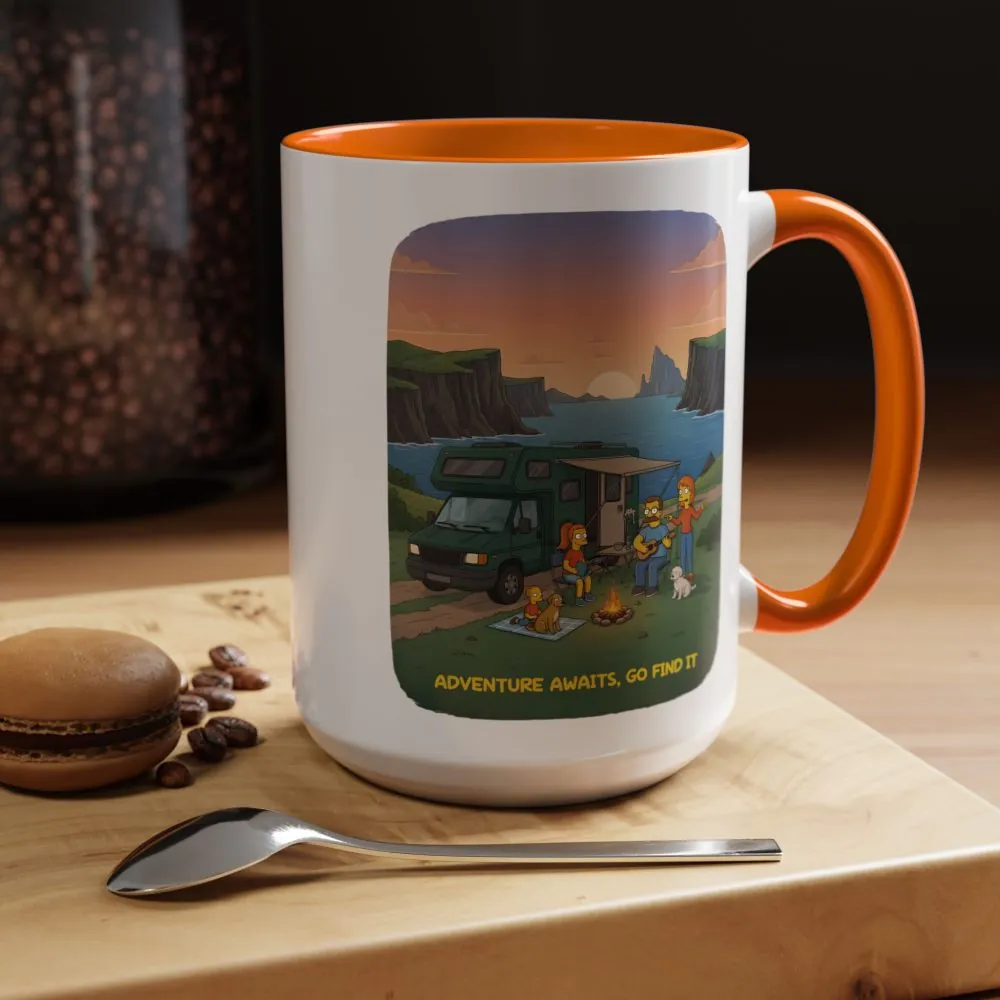 3489458695613987916_2048.jpeg Accent Coffee Mug (11, 15oz) — "Adventure Awaits-Go Find It"" Design Sitcom-Line