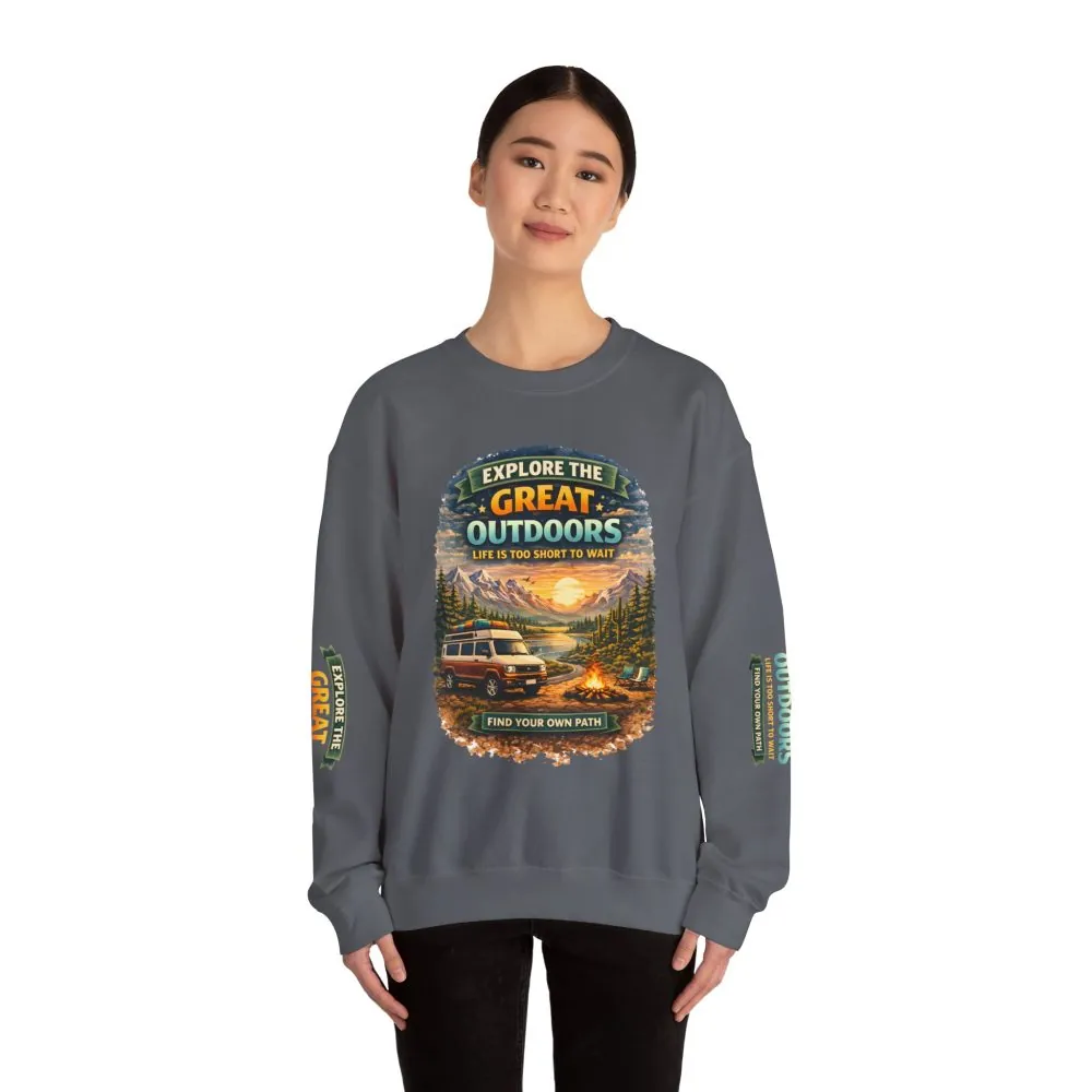 3490312436937911680_2048.jpeg Unisex Heavy Blend™ Crewneck Sweatshirt — "Explore The Great Outdoors" Design Scenic-Line