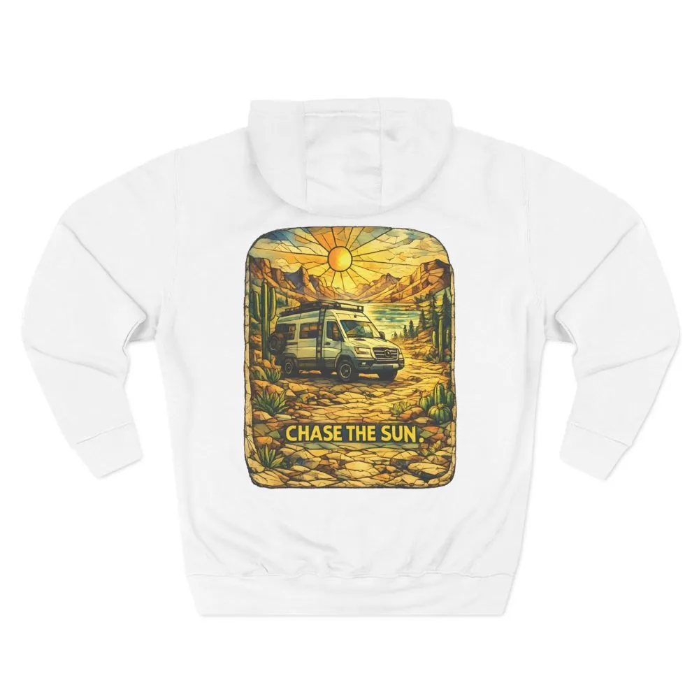 3510058994448516655_2048.jpeg Three-Panel Fleece Hoodie - "Chase The Sun" Design Cubic-Line