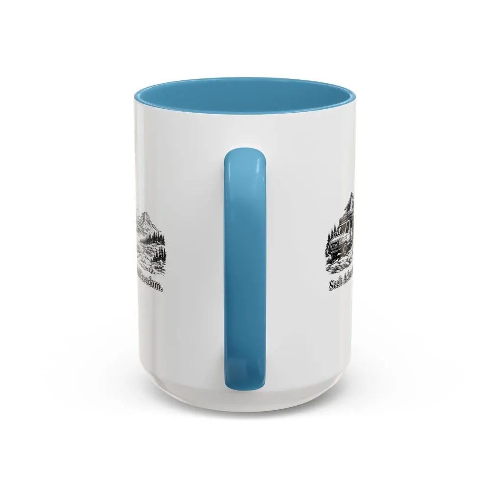 3521674654087479021_2048.jpeg Accent Coffee Mug (11, 15oz) — "Seek Adventure, Find Freedom" Design Minimal-Line