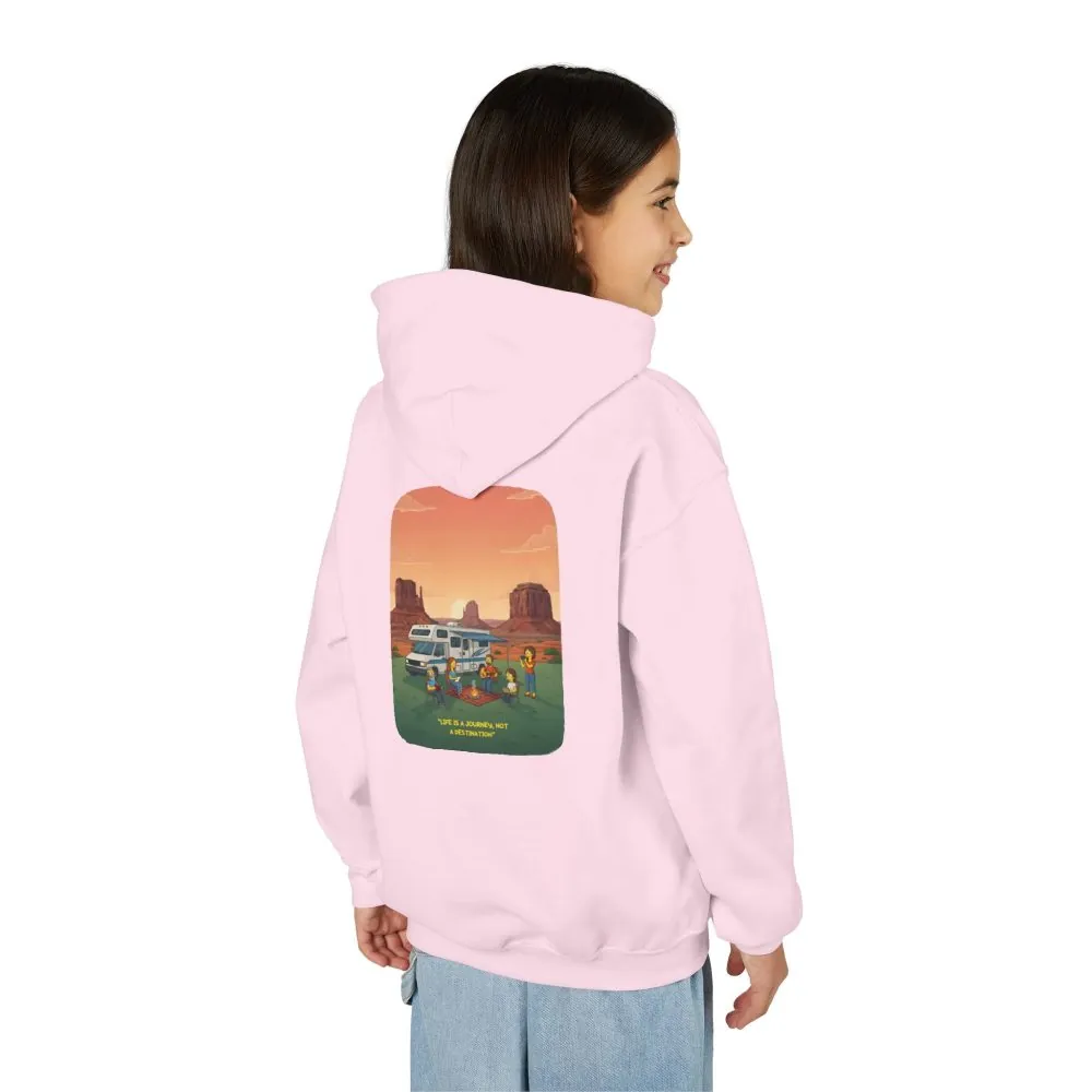 Youth Hoodie(Gildan) – "Life Is A Journey-Not A Destination" (Design Sitcom-Line)