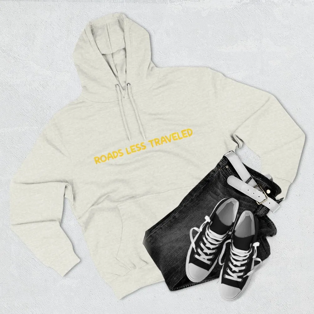 Three-Panel Fleece Hoodie - "Roads Less Traveled" Design Sitcom-Line