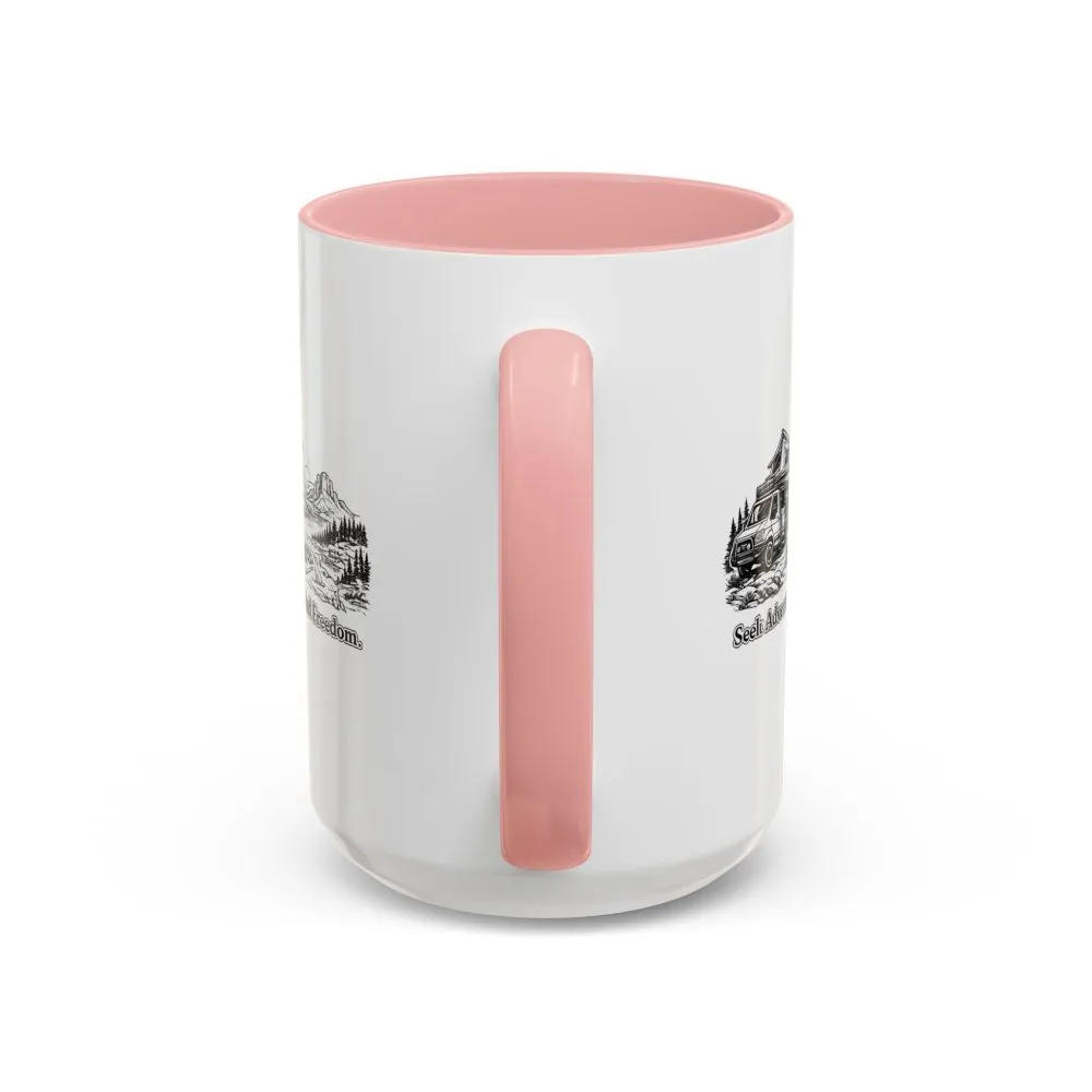 3546854057430763386_2048.jpeg Accent Coffee Mug (11, 15oz) — "Seek Adventure, Find Freedom" Design Minimal-Line