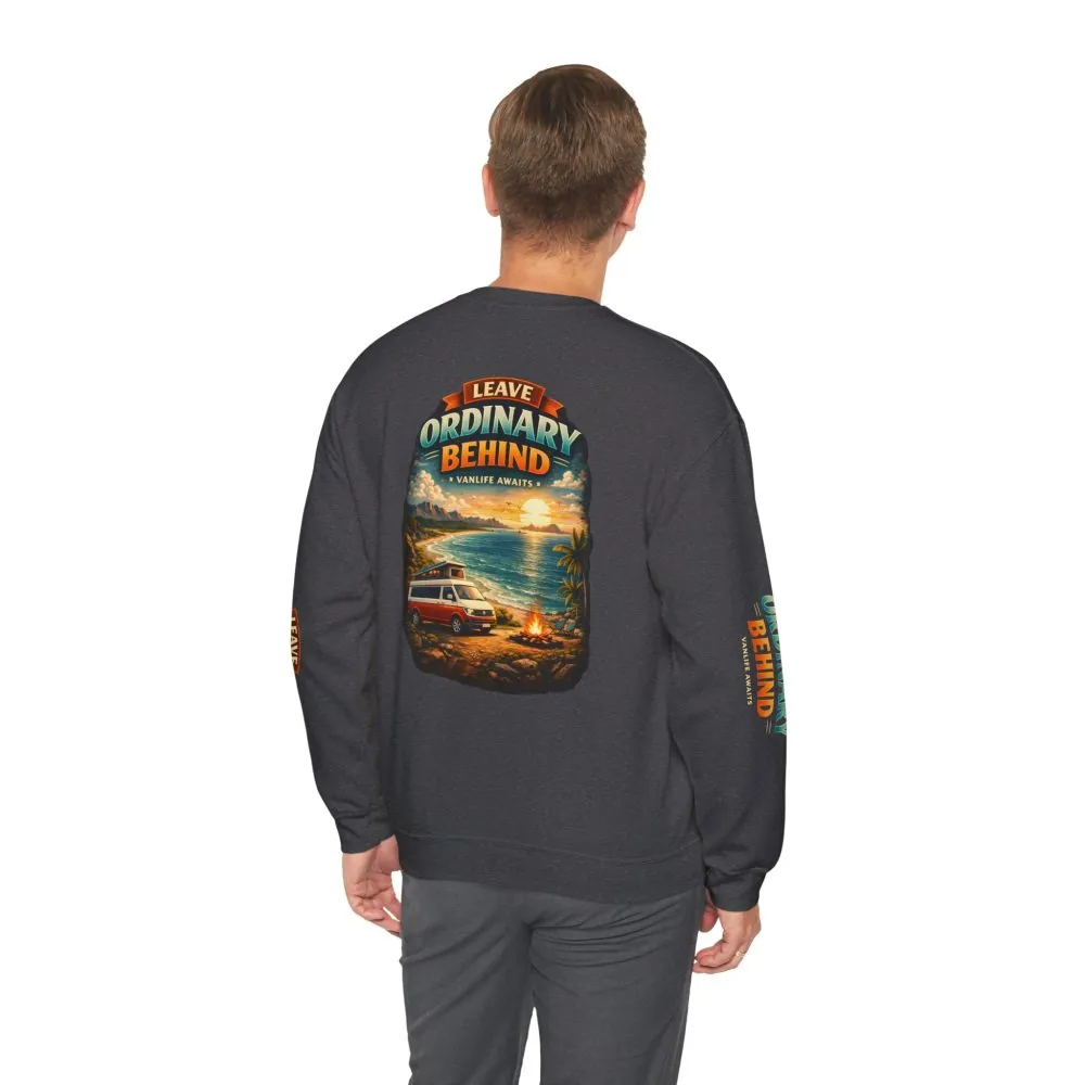 Unisex Heavy Blend™ Crewneck Sweatshirt — "Leave Ordinary Behind" Design Scenic-Line