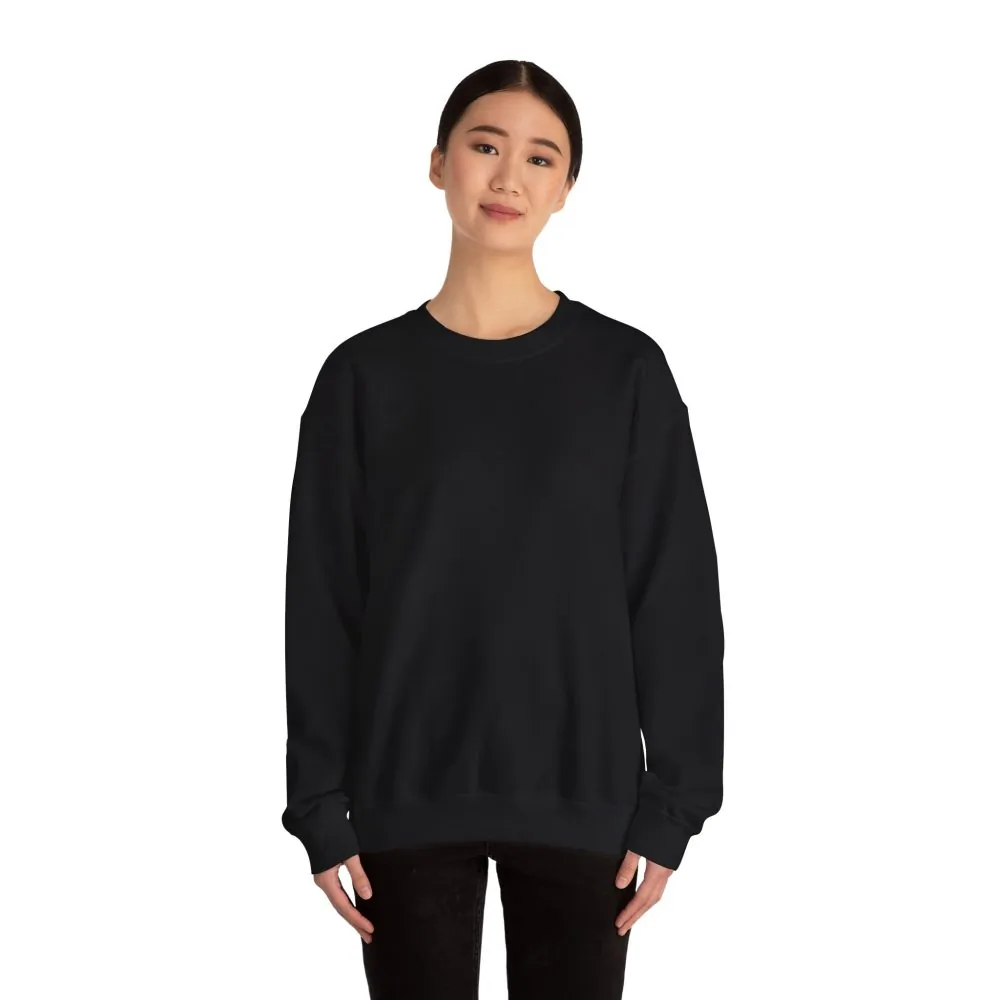 Crewneck Sweatshirt — "Adventure Awaits-Go Where You Feel Most Alive" (Only Back printed) Vintage Camper Van Outdoor Graphic