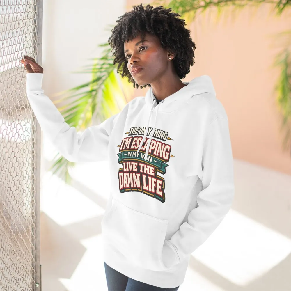 Three-Panel Fleece Hoodie - "The Only Thing I´m Escaping" Design F**K-Line