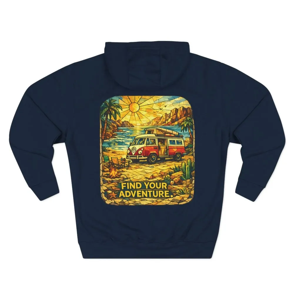 3568411722190526151_2048.jpeg Three-Panel Fleece Hoodie - ""Find Your Adventure"" Design Cubic-Line
