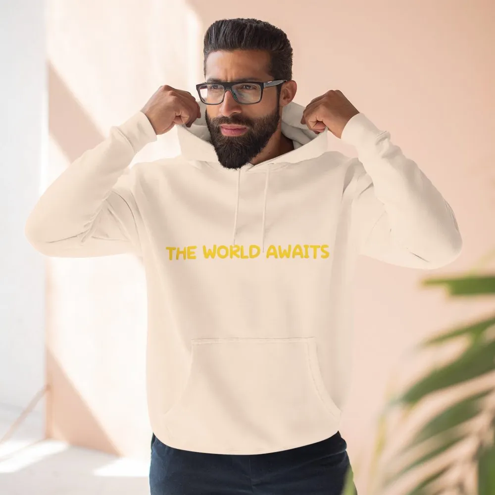 3572091076131341948_2048.jpeg Three-Panel Fleece Hoodie - "The World Awaits" Design Sitcom-Line