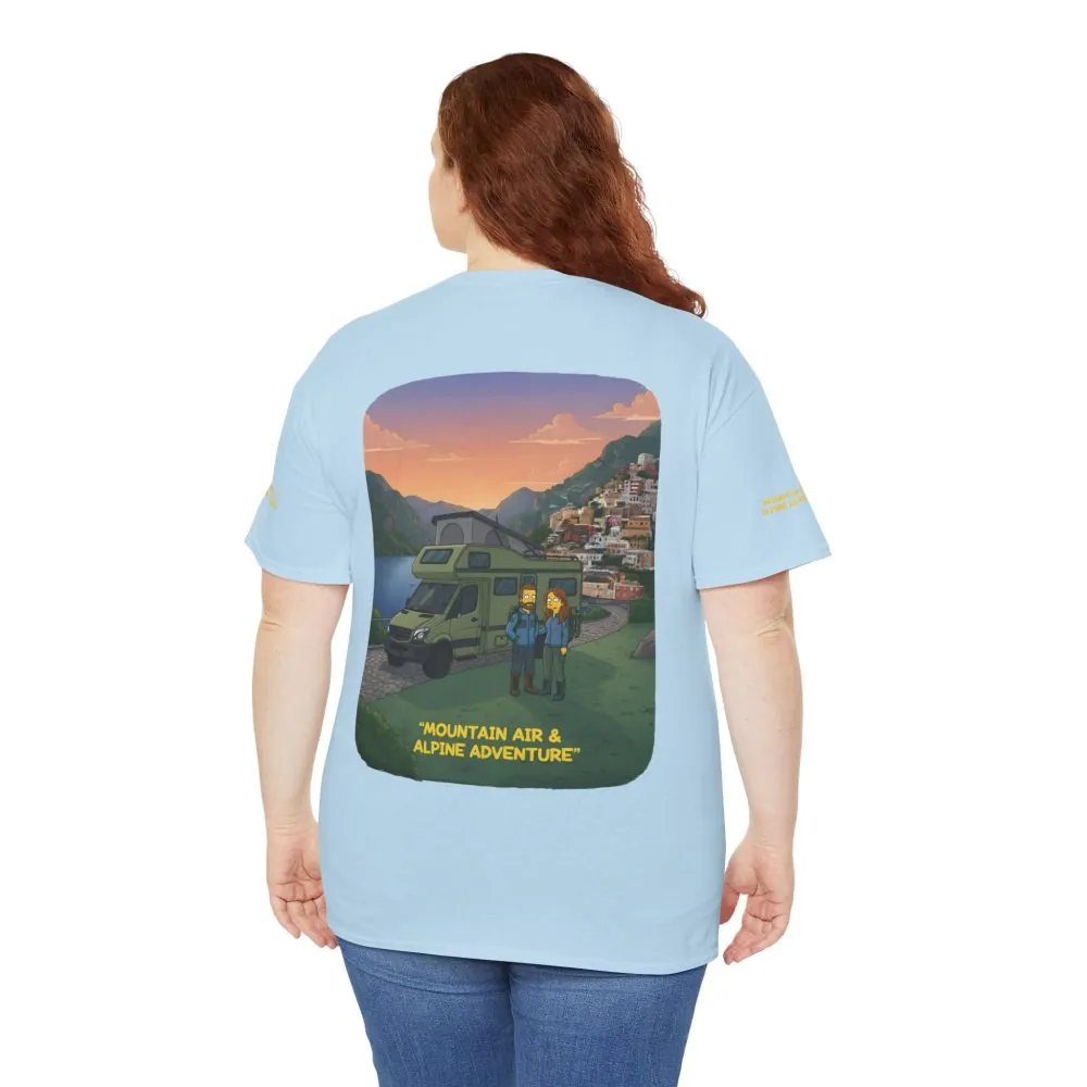 3615916471157788519_2048.jpeg Unisex Heavy Cotton Tee — "Mountain Air And Alpine Adventure" Design Sitcom-Line