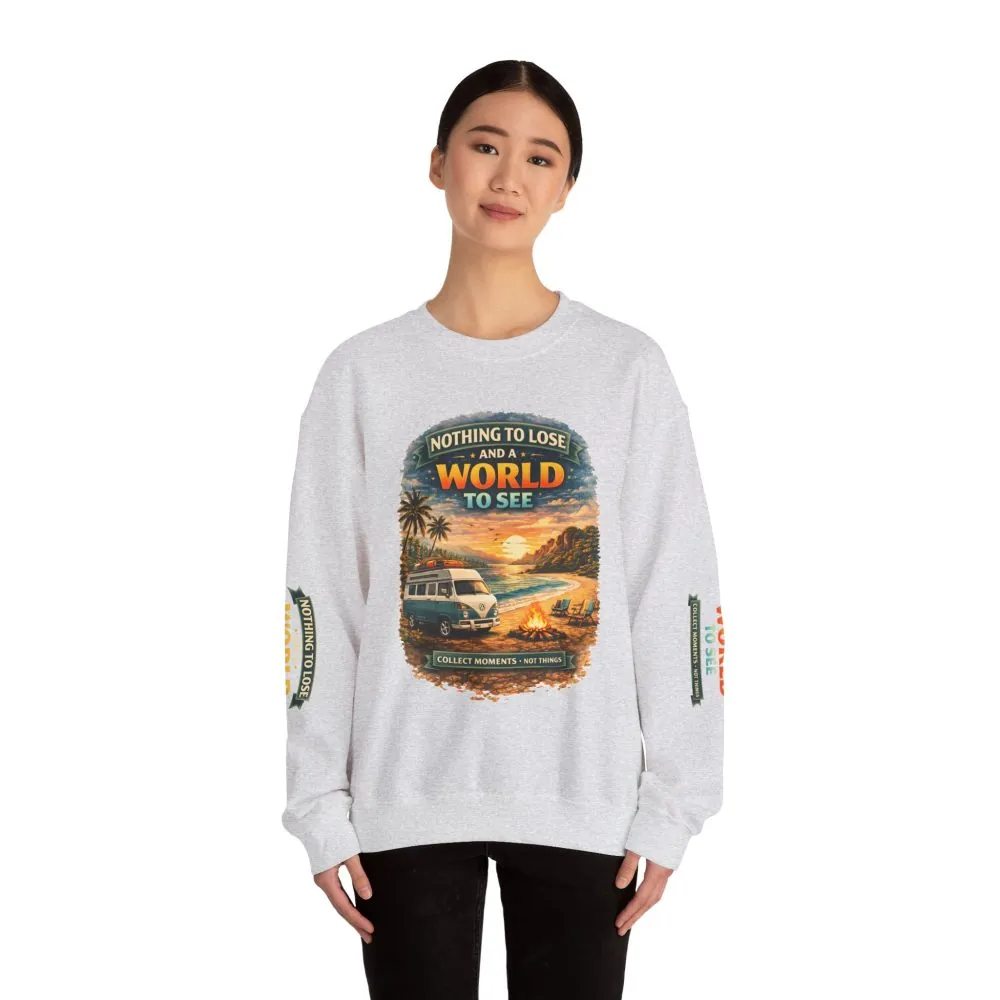 Unisex Heavy Blend™ Crewneck Sweatshirt — "Nothing To Lose" Design Scenic-Line
