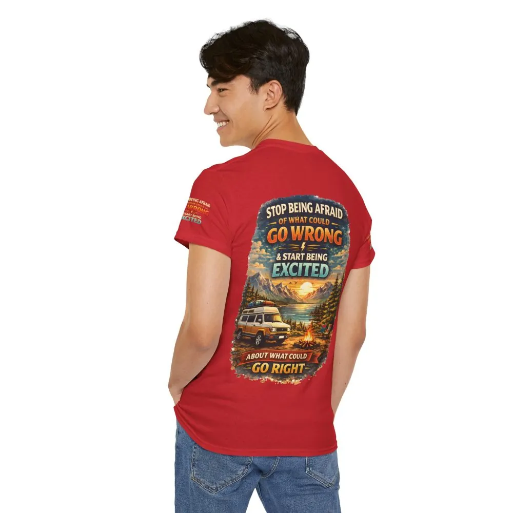 Unisex Heavy Cotton Tee — "Stop Being Afraid Of What Could Go Wrong" Design Scenic-Line