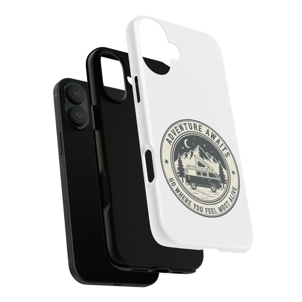 Phone Case — "Adventure Awaits-Go Where You Feel Most Alive" Camper Van Design