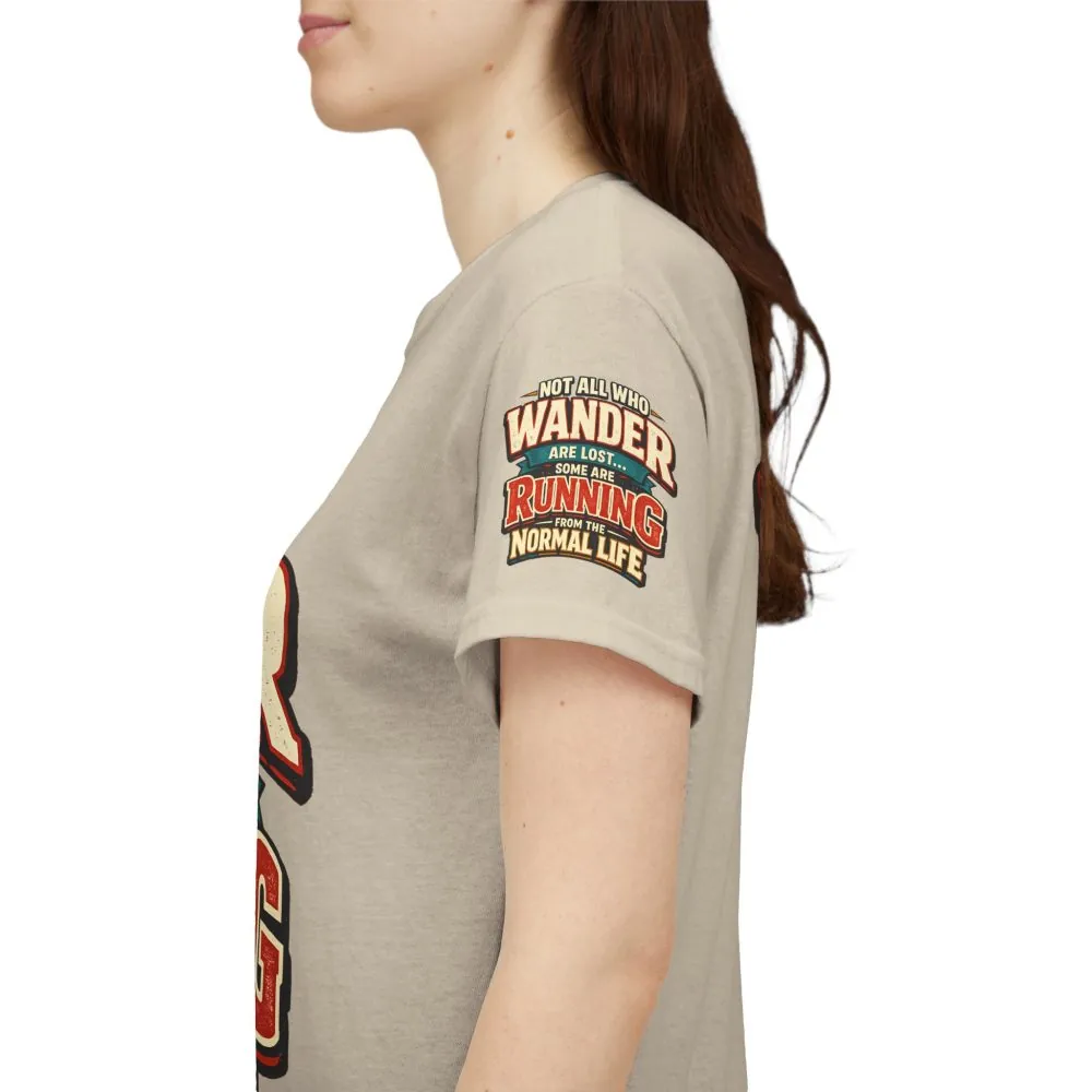 Unisex Heavy Cotton Tee — "Not All Who Wander Are Lost" Design F**K-Line