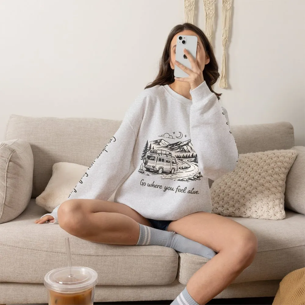 3645383146140392435_2048.jpeg Unisex Heavy Blend™ Crewneck Sweatshirt — "Go Where You Feel Alive" Design Minimal-Line