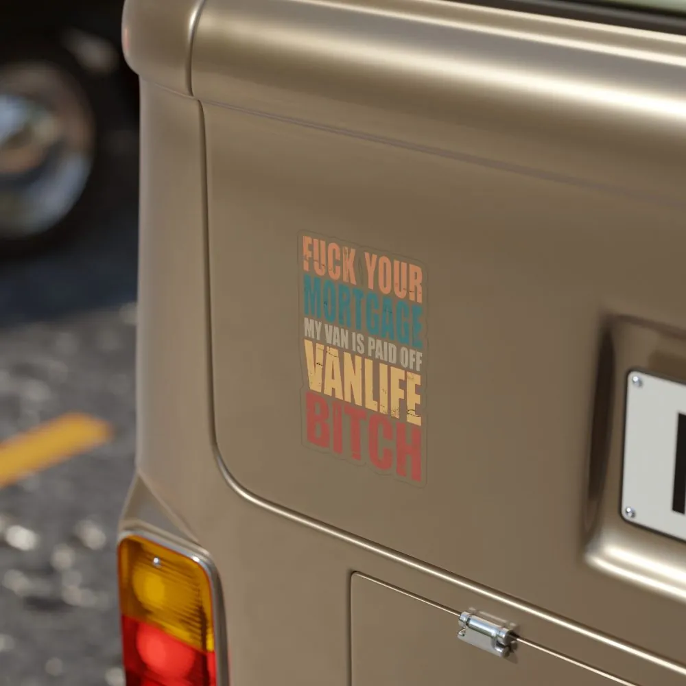 Transparent Outdoor Stickers – "Fuck Your Mortgage" Design F**K-Line