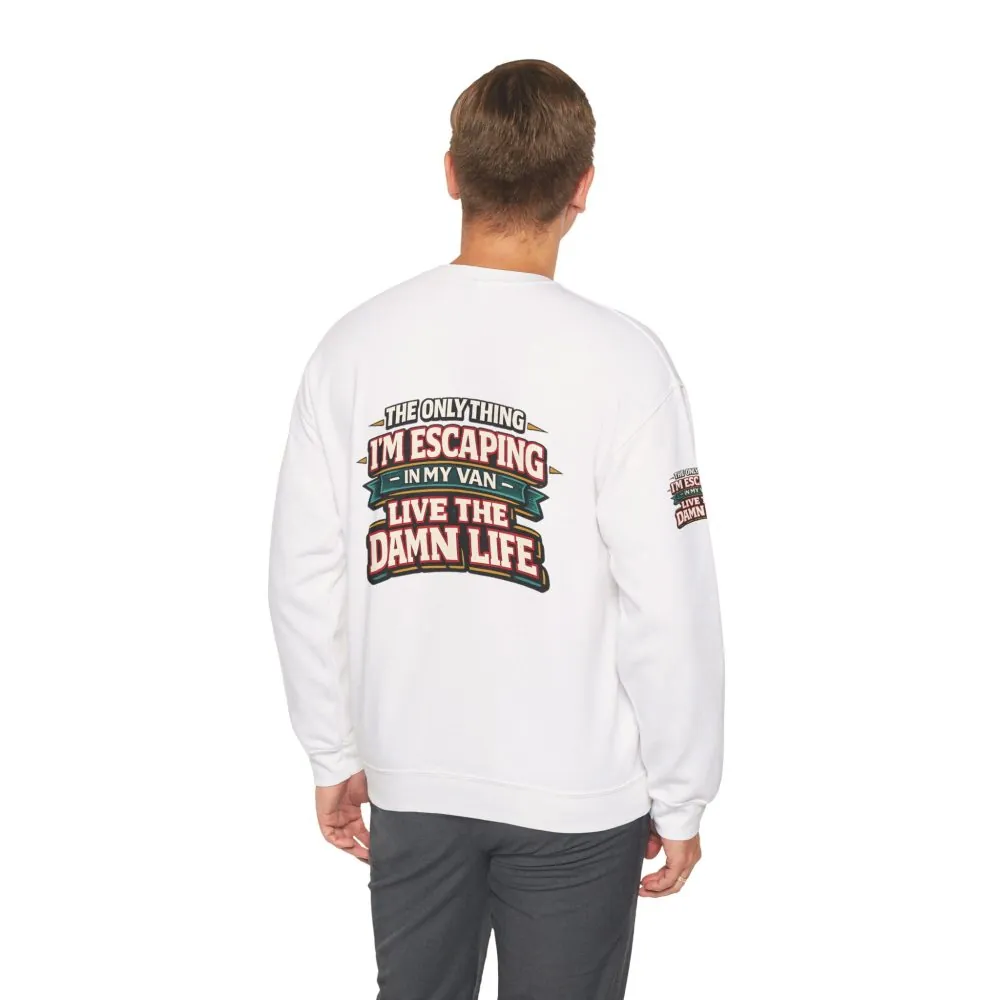 3658008159007451636_2048.jpeg Unisex Heavy Blend™ Crewneck Sweatshirt — "The Only Thing I´m Escaping" Design F**K-Line